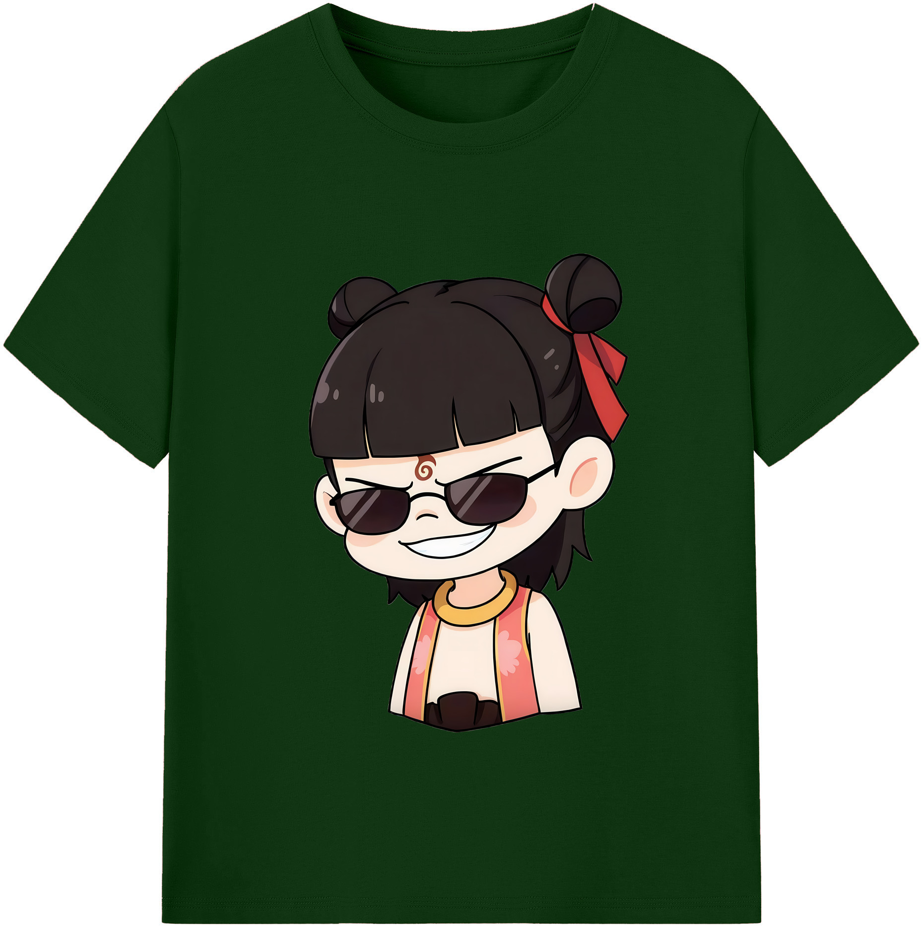 （画像用） Ne Zha 2 ナタ 魔童の大暴れ 綿100％半袖Tシャツ（フロントプリント）